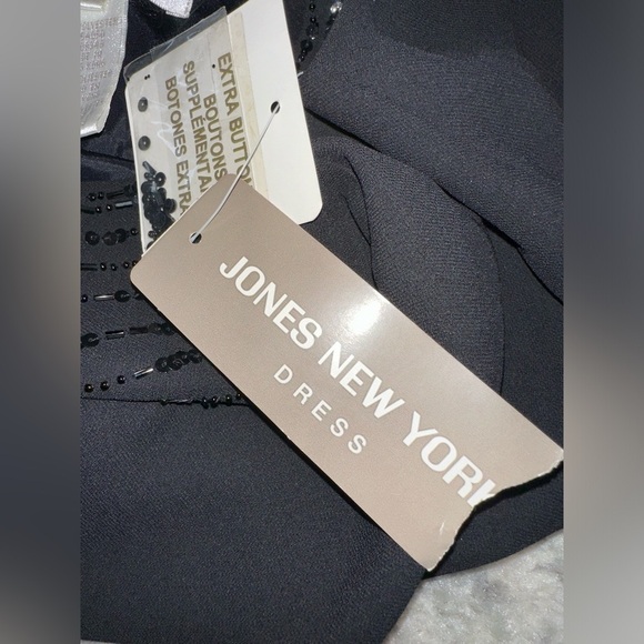 Jones New York Black Embellished Evening Cocktail Party Dress Size 10 - Picture 9 of 10